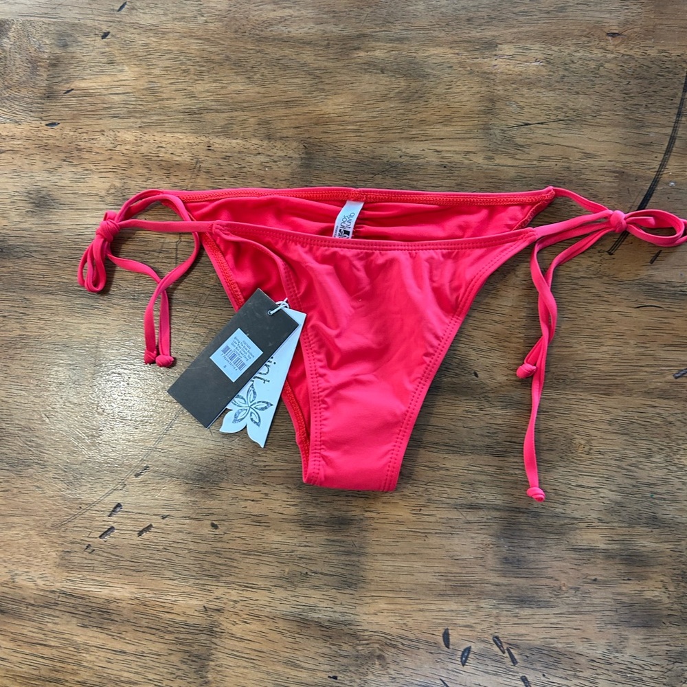Vibrant Red Bikini Bottom with Tie Sides